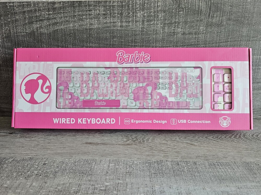 NEW Barbie Doll Wired Computer Keyboard w/USB Connection and Ergonomic Design
